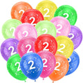 Ainiv 2nd Birthday Balloons 18PCS, 12inch Numbers Printed Latex Party Balloons, 2nd Anniversary Party Supplies Balloons, Numbers Balloons Decorations for Girls Boys 2 Year Old Birthday Party