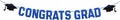 Gexolenu Blue Class of 2025 Graduation Theme Party Decoration Banner, Congrats Grad, Black Glitter Graduation, 2026 Black Congratulations Grad Party Decorations