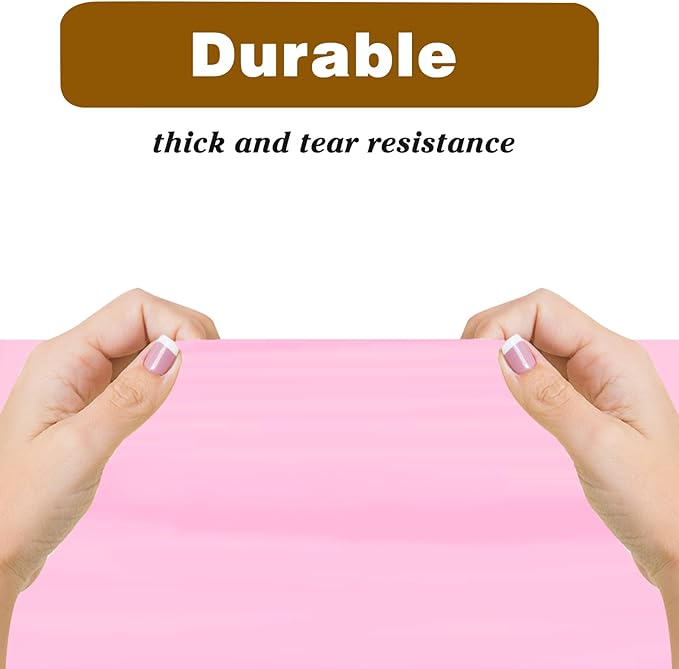 Kopokita 6PCS Pink Plastic Tablecloths 54 x 108 Inch, Disposable Table Cloths Rectangle Party Table Covers