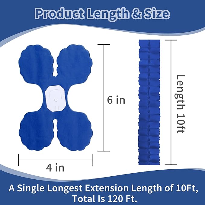 Blue-White Birthday-Party Graduation Decorations 2026 - Blue Streamers Garland Royal Navy Blue Silver 4-Leaf Clover Paper Banners Backdrop Men Boy Fathers Day Wedding Party Decor Supplies Garsellen