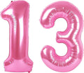 Large Pink 13 Number Balloon 40 Inch, 13 Birthday Balloons, 13 Birthday Party Decorations, BirthdayParties Anniversary Graduation Supplies