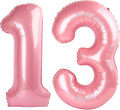 40 Inch Pearlescent Pink Number 13 Balloon Number 13 Balloon 40 Inch, 13th Birthday Party Decorations for Boy or Girl Huge Mylar Anniversary Party Supplies