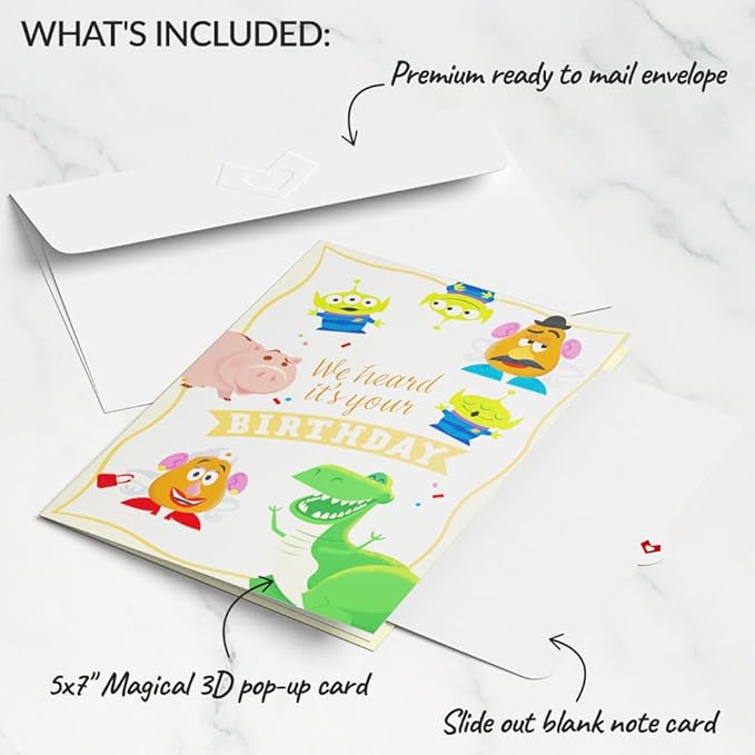 Lovepop Magical Disney & Pixar Toy Story 3D Pop-Up Birthday Card - for Him, Her, Kids, Boys, Girls, Men, Women - 5" x 7" - Envelope Included