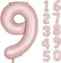 40 inch Pink Number Balloon Light Pink 9 Balloon Matte pink Number 9 Balloon for 9th Birthday Party Decorations