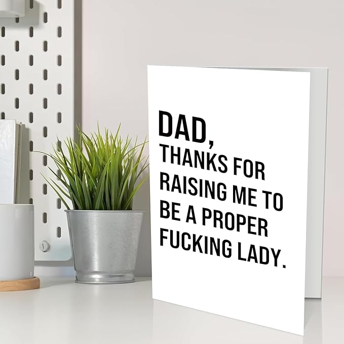 UUEFKTN Funny Dad Birthday Day Card Gift from Adult Daughter, Hilarious Birthday Cards for Daddy Stepdad Grandpa, Rude Fathers Day Card for Dad Father Stepfather Daddy, Humor Fathers Day Gift