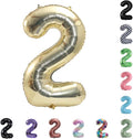 40 Inch Large Foil Helium Number Balloon Birthday Wedding Party 0-9 (Pale Gold, 2)