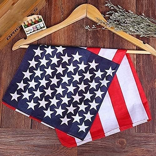 Red White and Blue American Flag Bandana Headband USA for Men and Women - Neck and Face Scarf Head Wrap