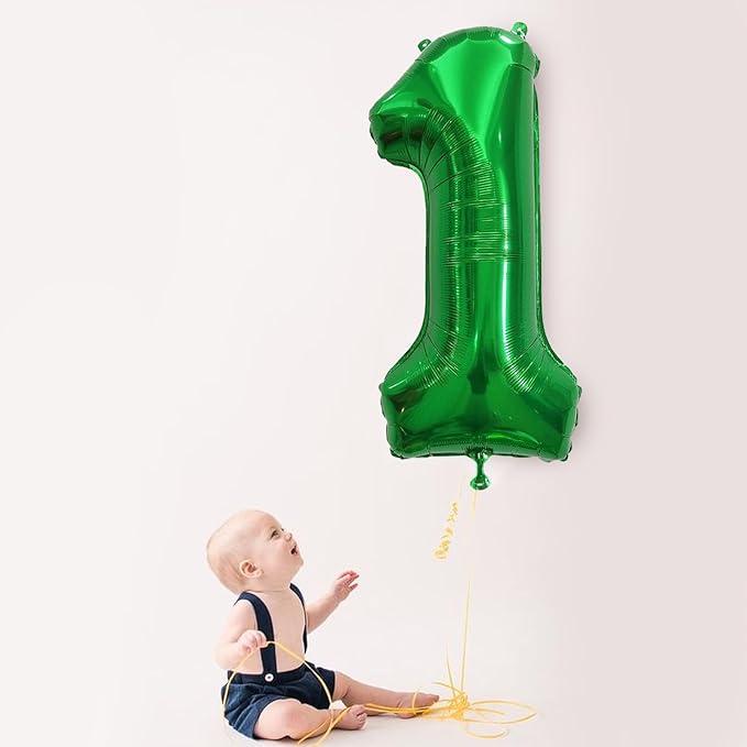 Number Balloons Green Party Balloon - Giant Number 1 Balloon, 40 Inch Large Balloon for St. Patrick's Day Games Theme Birthday Decoration, Girls Boys Party Supplies