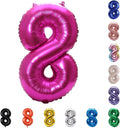 YPSelected 32 Inch Large Foil Helium Number Balloon Birthday Wedding Party 0-9 (Rose Red, 8)