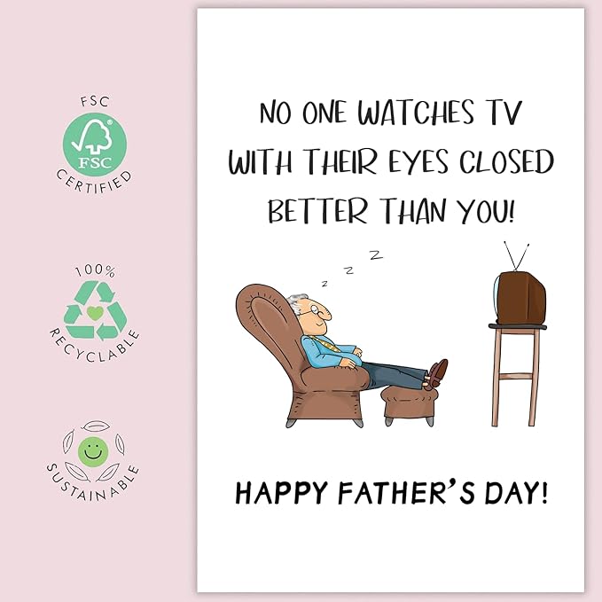 UUEFKTN Funny Fathers Day Card Gifts from Daughter Son, Humor Father's Day Card Gift for Dad Stepdad, Ideal Gift for Fathers Day, Happy Father's Day Card Gift for Dad Grandpa