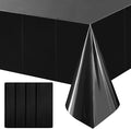 4pcs Black Foil Tablecloth 54 * 72inch Birthday Graduation Halloween Party Table Cloths Plastic Waterproof Disposable Table Cover for Halloween Neon Anniversary Party Supplies