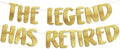 Pre-Strung The Legend Has Retired Gold Glitter Banner - Funny Retirement Decorations for Men and Women - Retirement Party Supplies and Gifts