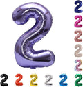 YPSelected 32 Inch Large Foil Helium Number Balloon Birthday Wedding Party 0-9 (Purple, 2)
