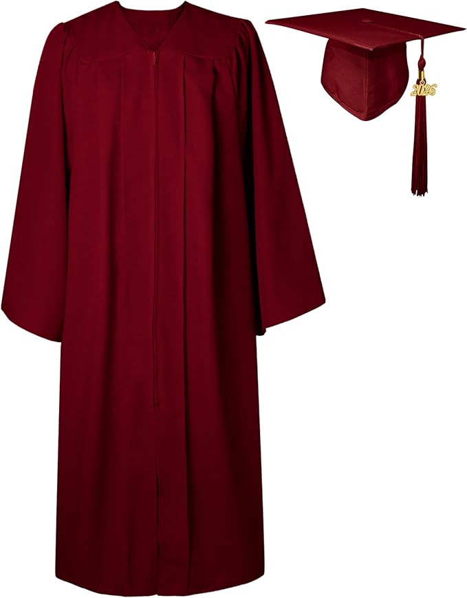 GraduatePro Matte Graduation Cap and Gown Class of 2026 Set Bulk with Tassel for High School & College 12 Colors