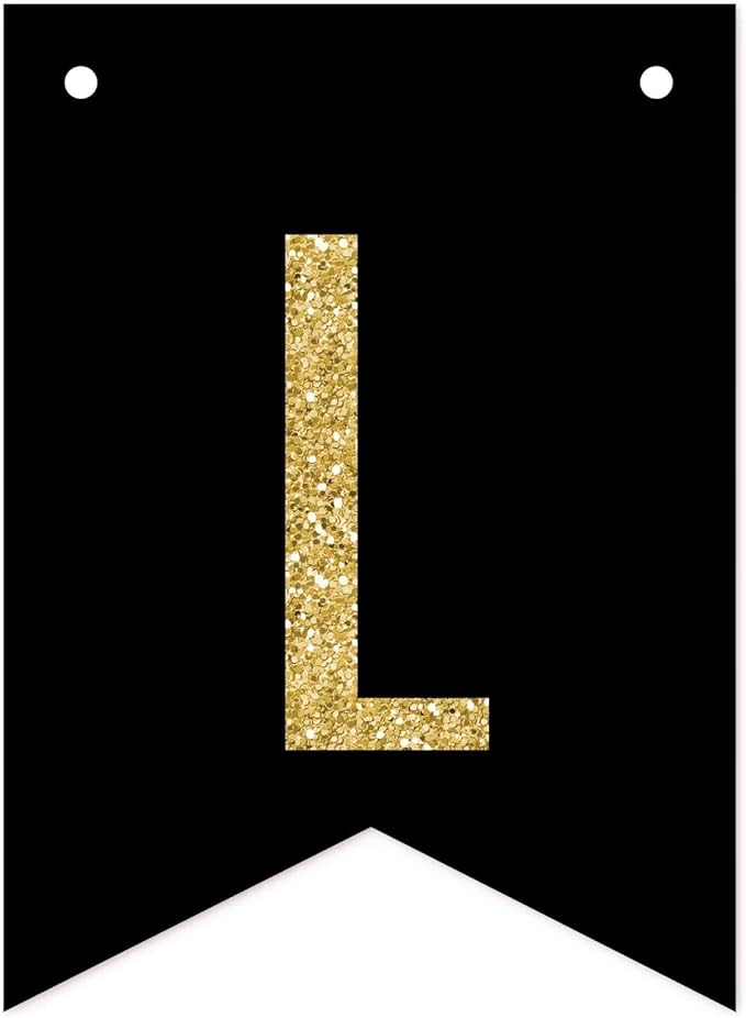 Andaz Press Faux Gold Glitter on Black Funny Alcohol Party Banner Decorations, Let's Get Ship Faced, Anchor Graphic, Approx 5-Feet, 1-Set, Wedding Bridal Shower Bachelorette Hanging Pennant Decor