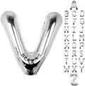 Letter Balloons 40Inch Large Giant big Foil Mylar Silver Balloons V for Birthday Party Decorations