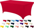 Utopia Kitchen Spandex Tablecloth 1 Pack [6FT, Red] Tight, Fitted, Washable and Wrinkle Resistant Stretch Rectangular Patio Table Cover for Event, Wedding, Banquet & Parties [72Lx30Wx30H Inch]