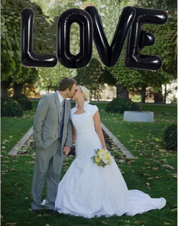 TONIFUL 40 Inch Large Black L Letter Balloon - Jumbo Helium Foil Mylar Big Alphabet for 2026 New Year Eve Graduation Wedding Baby Shower Birthday Party Anniversary Supplies Decorations