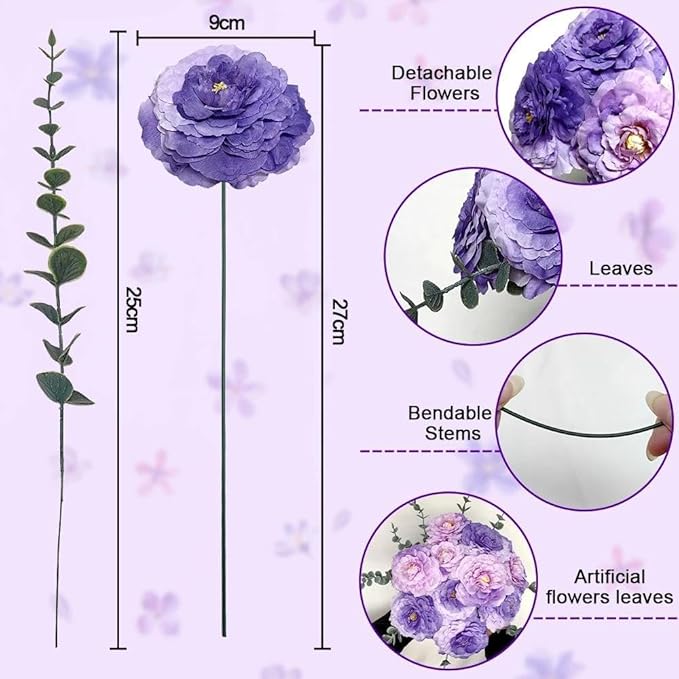 Purple and Gold Balloons Double Stuffed Royal Purple Pink Balloon Garland Kit with Artificial Flowers Balloon Arch for Sweet 16, Bridal Shower and Birthday Decoration