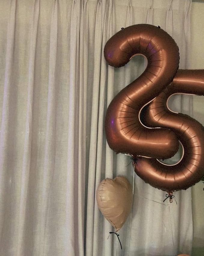 40 Inch Coffee Brown Number 7 Balloon, Giant 7 Number Balloons for 7th Birthday Decorations, Party Supplies for Baby Boy Girl, Coffee Brown Party Decor