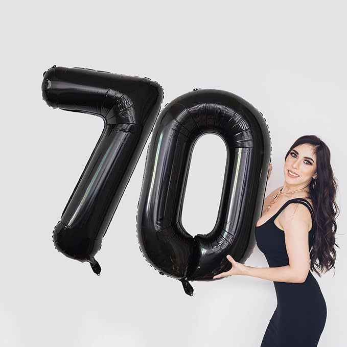 Number Balloons Black Party Balloon - Giant Number 10 Balloon, 40 Inch Large Balloon for Birthday Decorations, Black Party Supplies for Men Women