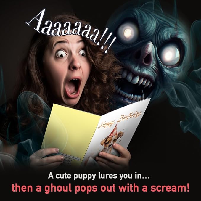 Joyadora Scary Prank Birthday Card - Funny Birthday Cards for Men and Women, Funny Cards, Joker Greeting Cards, Prank Card