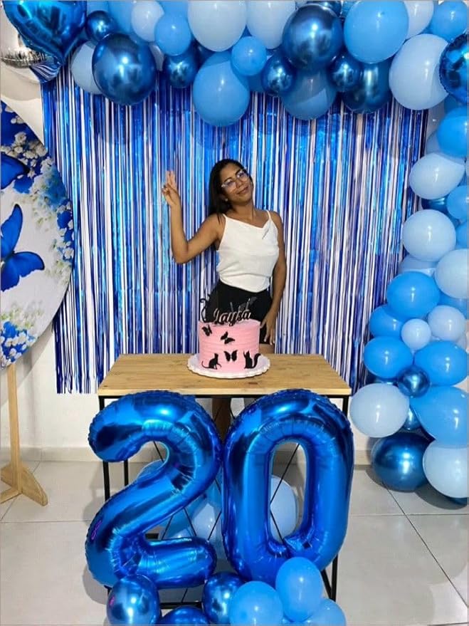 Number 5 Balloon 40 Inch Foil Balloons for Boys And Girls, Blue Numbers Balloon for 5, 15, 25, 50 Birthday Party Decoration, Anniversary, Christmas, Thanksgiving Day