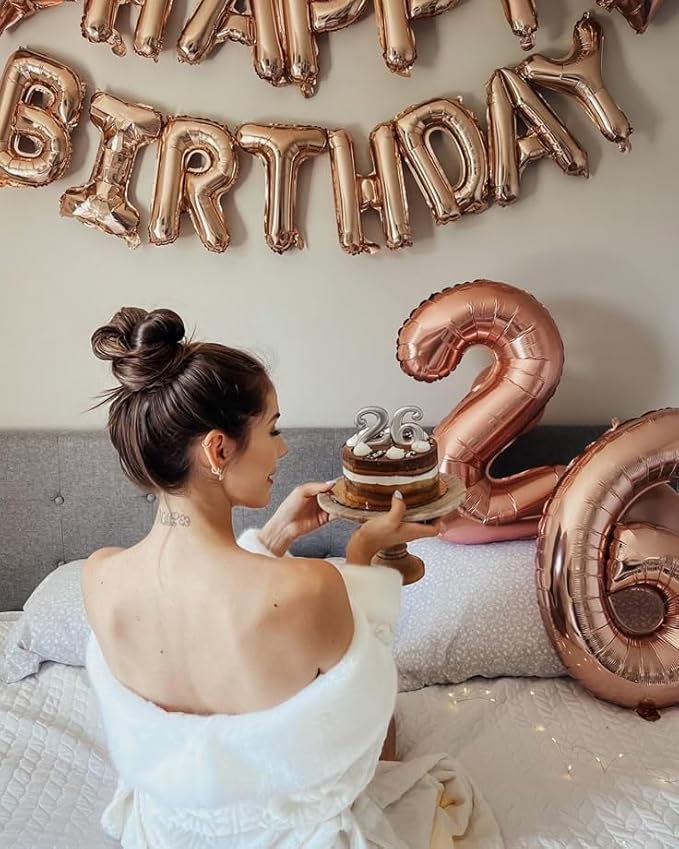 Number 6 Balloon, 40 Inch 6th Birthday Decoration for Girls And Boys, Rose Gold Balloons for 6, 16, 26, 60, 2026 Graduation, Birthday, Wedding Anniversary, Xmas, Party Supplies