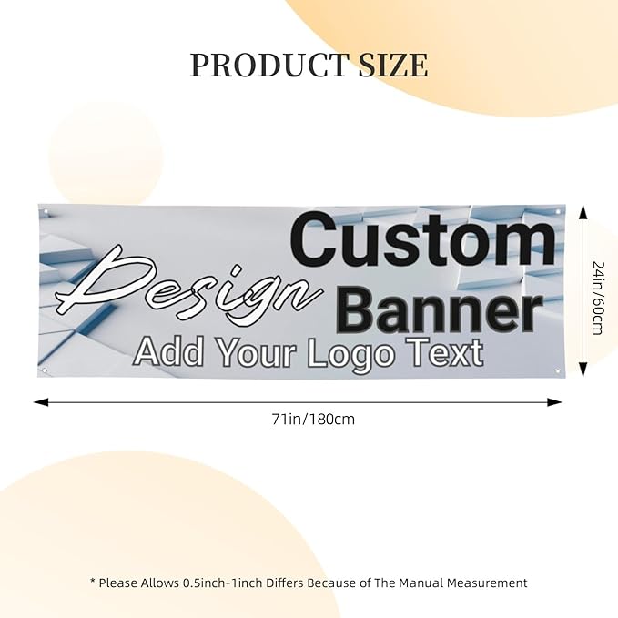 Custom Banners Personalized Banner Signs Design Your Own for Party Birthday Graduation Wedding Event Decoration 24×71 Inches