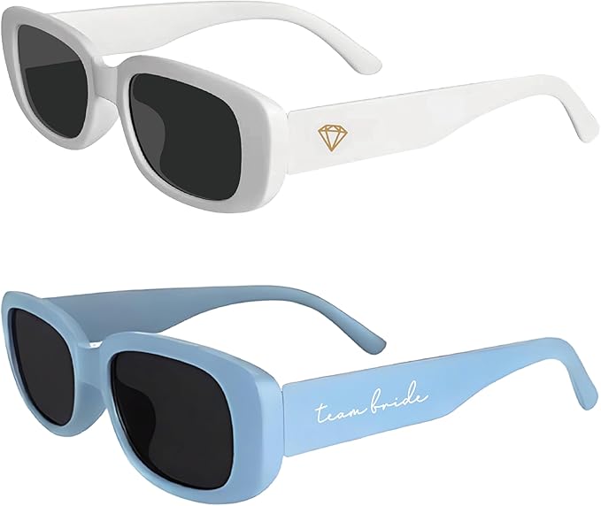 Bride Squad Bachelorette Party Favors 10 Pcs Team Bride Sunglasses Retro Rectangle Bridesmaid Gifts Sunglasses