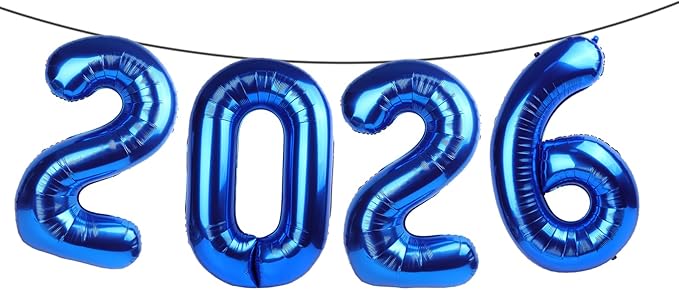 Dark Blue 2026 Balloons Number, Number 20 Balloons 40 Inch Big Foil Balloon Decoration, 2 0 2 6 Balloon Numbers for 2 20 22 26 60 Boy & Girl Birthday Party, Graduation, Anniversary