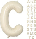 Biapian 40 Inch Letter C Balloons, Giant Cream C Foil Balloon, Big Single Alphabet A-Z Balloons, Beige Large Aluminum C Balloons Helium for Birthday, Baby Shower, Wedding, Anniversary Party Decoration