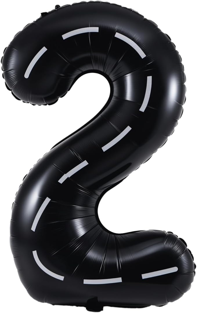 40 Inch Large Foil Helium Number Balloon Birthday Wedding Party 0-9 (Racetrack, 2)