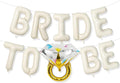 Beige Bachelorette Party Decorations, Cream White Sand Bride To Be Bridal Shower Letter Balloons Banner with Diamond Ring Mylar Foil Balloon for Engagement Wedding Photo Booth Hen Room Party Decor