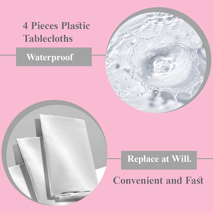 Disco Cowgirl Birthday Decorations Set 4 Pieces Western Cowgirl Disco Tablecloth Tabledecor Pink Plastic Disposable Table Cover for Cowgirl Theme Birthday Bachelorette Disco Party Supplies (4, Pink)