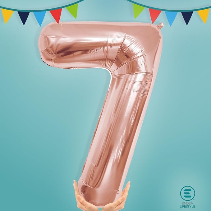 40 Inch Large Rose Gold Number Celebration and Decoration Balloon for Birthday Parties, Graduations, Anniversaries, Weddings, Photo Shoots, Special Events (Rose Gold Number 7)