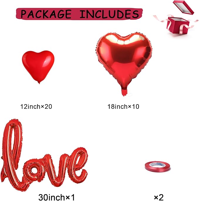 Valentine's Day Decorations Set – 1000 Rose Petals & 31 Red Heart Balloons Kit – Includes LOVE Foil Balloon & Premium Felt Heart Garland – Romantic Room Decor for Anniversary, Proposal, Wedding Night
