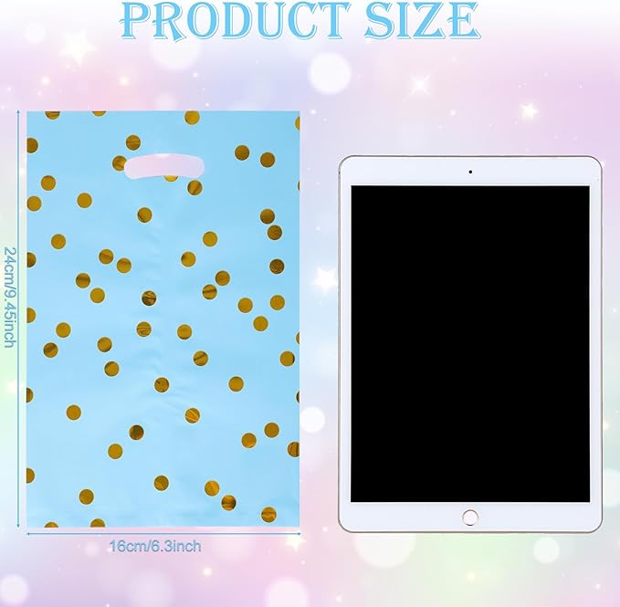 Agaommio 30pcs Party Favor Bags for Kids Birthday Goodies Bags,Christmas Gift Bag Plastic Gift Bags for Kids Girls Boys Candy Birthday Party Favor Gift Wraps (30pcs Polka Dot Pattern 6colors)