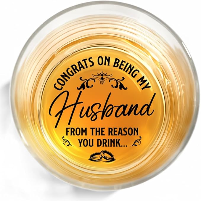 NewEleven Valentines Gifts for Husband from Wife – Husband Birthday Gifts, Wedding Anniversary Present, Unique Husband Birthday Gift Idea, Romantic Gift for Him – Whiskey Glass