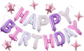 Birthday Banner, 3D Mylar Foil Happy Birthday Balloons, 24pcs Birthday Party Decorations with 6pcs Star Balloons for Kids Girls Women Adults Ecofriendly Party Supplies, Pantone