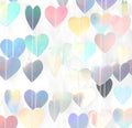 Iridescent Heart Garland Hanging Decorations, 52 Feet, Hanging Streamers Banner for Christmas Party, Wedding, Birthday Parties, Graduations Parties, Baby Showers, Valentines (Iridescent Heart)