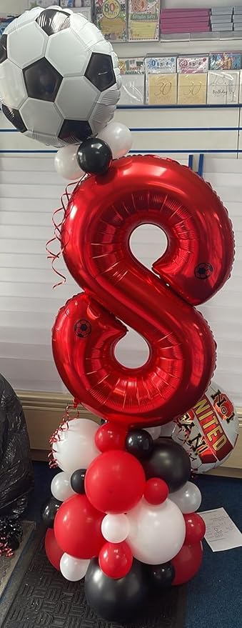Red Number 8 Balloon 40 Inch, 8th Birthday Party Decorations for Children, Giant 8 Foil Balloon for Party Supplies