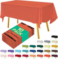 Disposable Coral Plastic Tablecloth 54x108 Inch, 10-Count Waterproof Rectangle Table Cover for Events, Catering