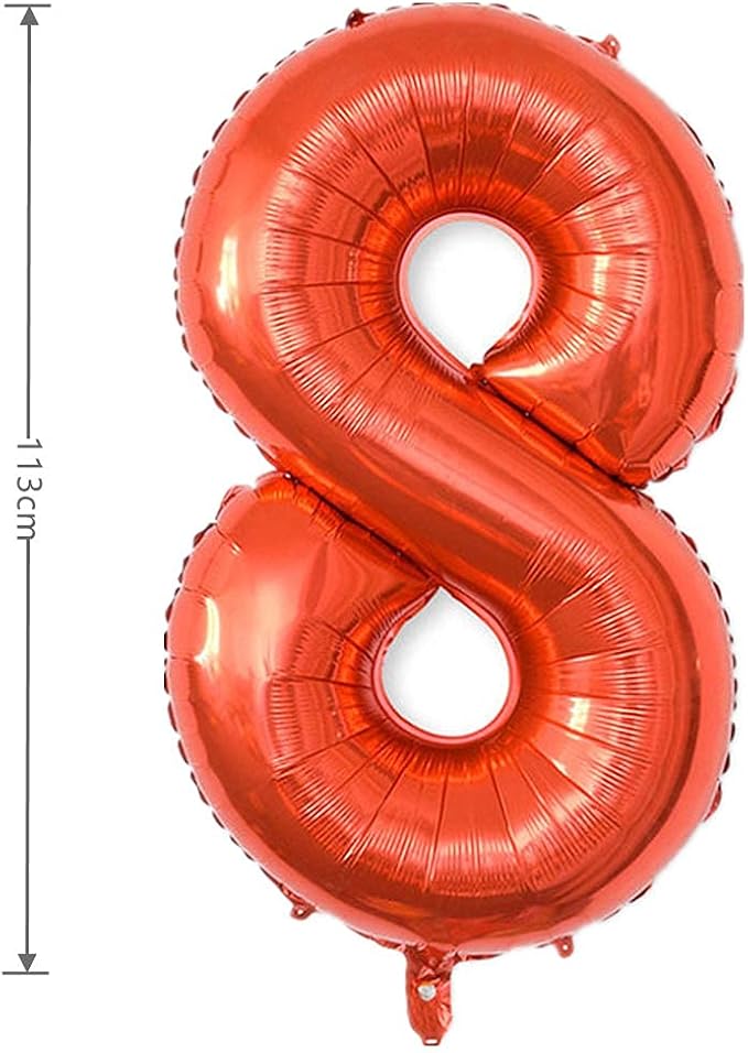 40 Inch Large Foil Helium Number Balloon Birthday Wedding Party 0-9 (Red, 8)