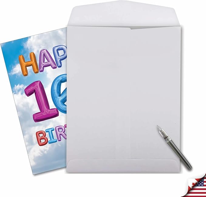 NobleWorks - Milestone Birthday Card with Envelope (Letterhead 8.5 x 11 Inch) - Inflated Messages-101 (Not Actual Balloons) J2769MBG