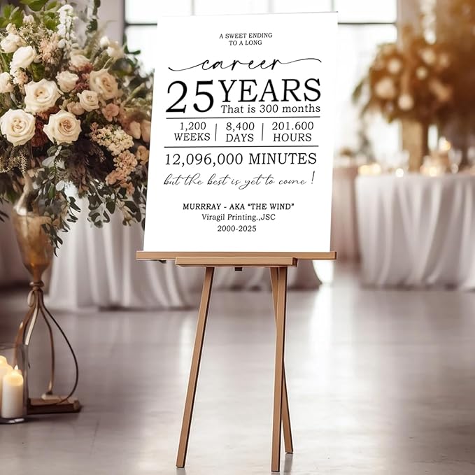 A Sweet Ending To A Long Career, Custom Retirement Party Welcome Sign, Retirement Celaebration Gift Sign, The Best Is Yet To Come, Custom Name & Date - Multiple Sizes