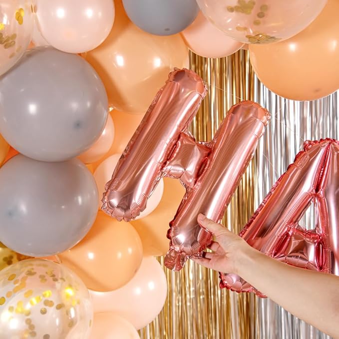Restaurantware-Balloonify 16 Inch Letter Balloon, 1 Alphabet Party Balloon - Letter H, Self-Sealing, Rose Gold Foil Mylar Finish, Hanging Loop, Decoration For Birthday, Wedding, Or Graduation