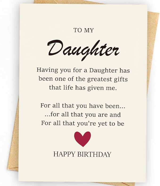 Daughter's Birthday Card - Happy Gift for Her