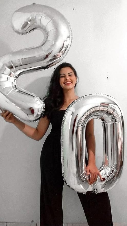 40 Inch Sliver Number 15 Balloon, Giant Number 15 Balloons for 15th Birthday Decorations, Party Supplies for Baby Boy Girl, Sliver Party Decor
