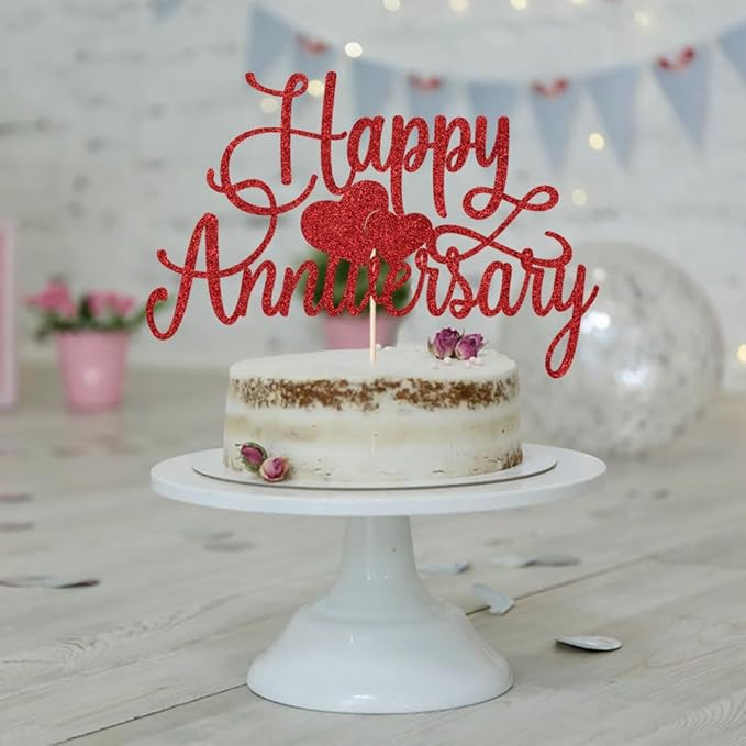 Happy Anniversary Cake Topper - Company Anniversary,Wedding Wedding Anniversary,Birthday Party Selected Decoration Supplies